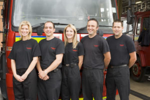 Five firefighters